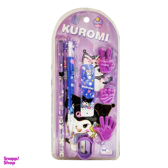 بسته لوازم تحریر مدل کرومی عروسکی کد 57 مجموعه 7 عددی