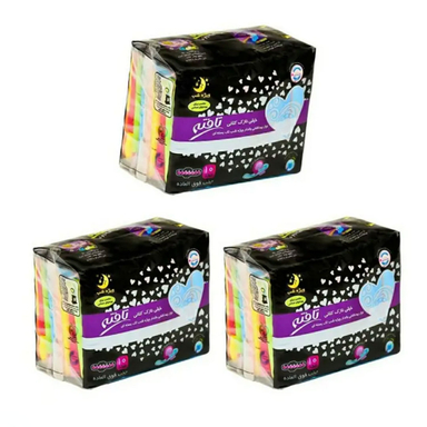 پک 3 تایی نوار بهداشتی تافته مدل شب نیمه ضخیم 10 عددی