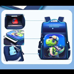 کوله پشتی صندوقی پسرانه طرح دایناسور کد 48