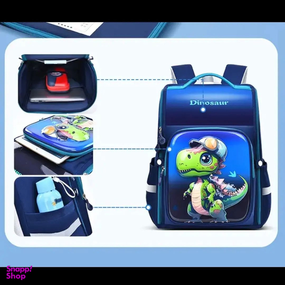 کوله پشتی صندوقی پسرانه طرح دایناسور کد 48