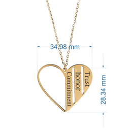 گردنبند زنانه گيلواره زراوشان مدل قلب دوستی کد A26 رنگ طلایی