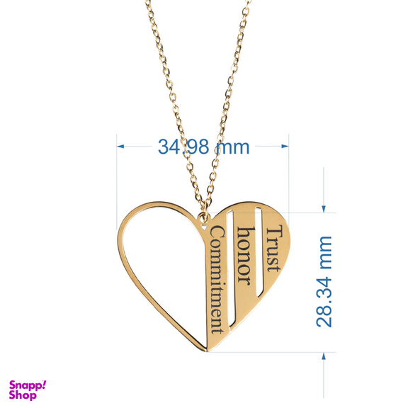 گردنبند زنانه گيلواره زراوشان مدل قلب دوستی کد A26 رنگ طلایی