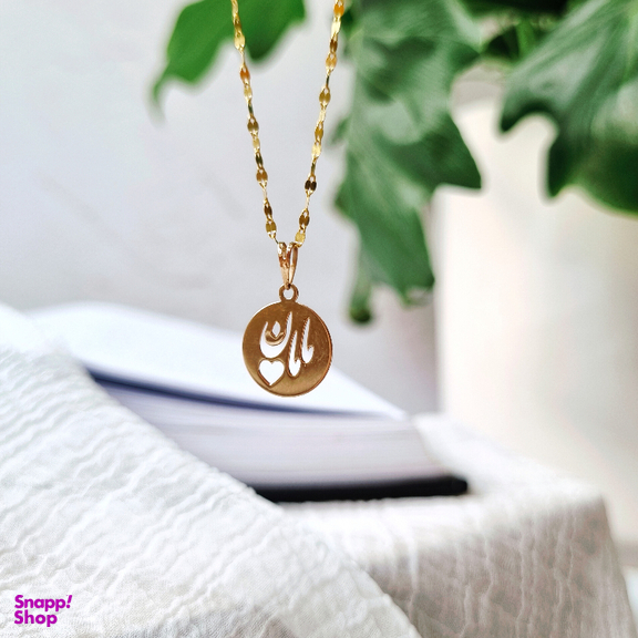 آویز گردنبند طلا 18 عیار زنانه گوزن مدل مامان و قلب کد JGD234