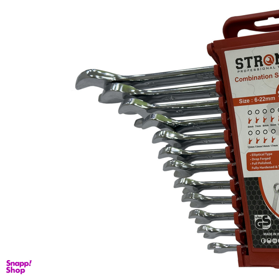 آچار یکسر تخت و یکسر رینگی استرانگ مدل SMT-STRONG-12PCS-22MM مجموعه 12 عددی