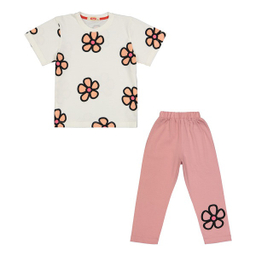 ست لباس راحتی دخترانه مادر مدل ربکا رنگ صورتی