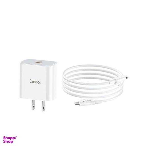 شارژر دیواری 20 وات هوکو مدل C76 PD به همراه کابل لایتنینگ