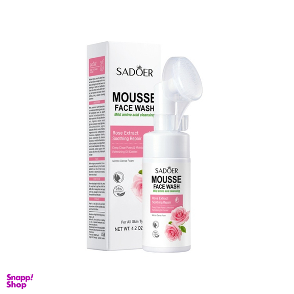 فوم شست و شو صورت سادور مدل گل رز و آمینو اسید حجم 120 میلی‌ لیتر