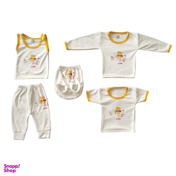 ست 5 تکه لباس نوزادی مدل خرس و اردک کد 05