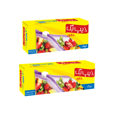 کیسه پلاستیکی زیپ بگ دلاور مدل زیپ دار کد 2030 بسته ۲ عددی
