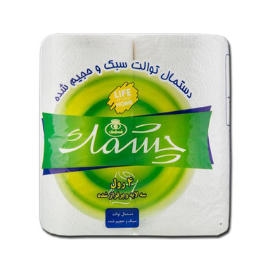 دستمال توالت رولی چشمک مدل ساده بسته 4 عددی