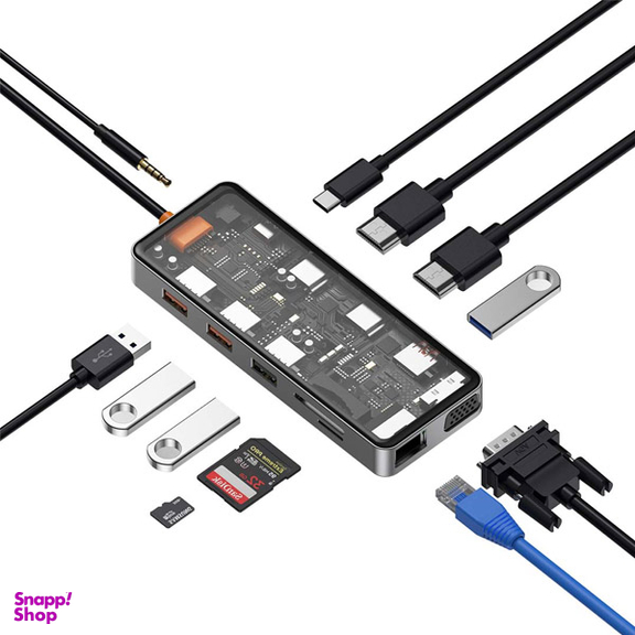 هاب 12 پورت Type-C ویوو مدل Cyber Hub CB-012
