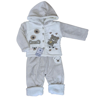 کاپشن دو تکه نوزاد گلیران کد 127 رنگ سفید