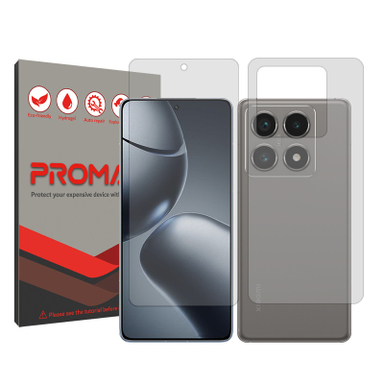 محافظ صفحه نمایش شفاف پرومیت مدل Resistant مناسب گوشی موبایل شیائومی 14T Pro به همراه محافظ پشت گوشی