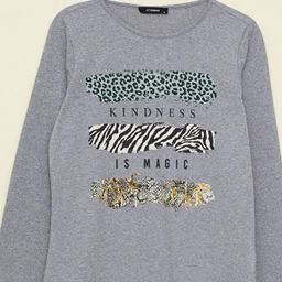 تیشرت آستین بلند زنانه ال سی وایکیکی مدل Tiger