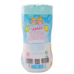 دستمال مرطوب کودک دلفین مدل Premium مجموعه 6 عددی