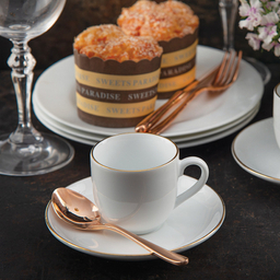 ست فنجان و نعلبکی 12 پارچه قهوه خوری چینی زرین ایران مدل ایتالیا 6 زرین درجه یک