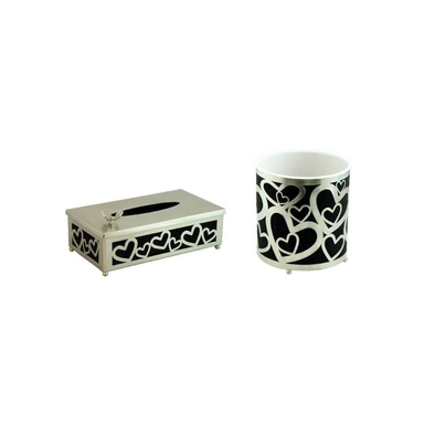 ست سطل زباله و جای دستمال کاغذی سالینو مدل قلب کد N-428