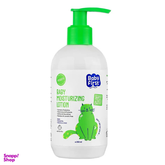 لوسیون مرطوب کننده کودک بیبی فرست مدل Biolin حجم 250 میلی لیتر