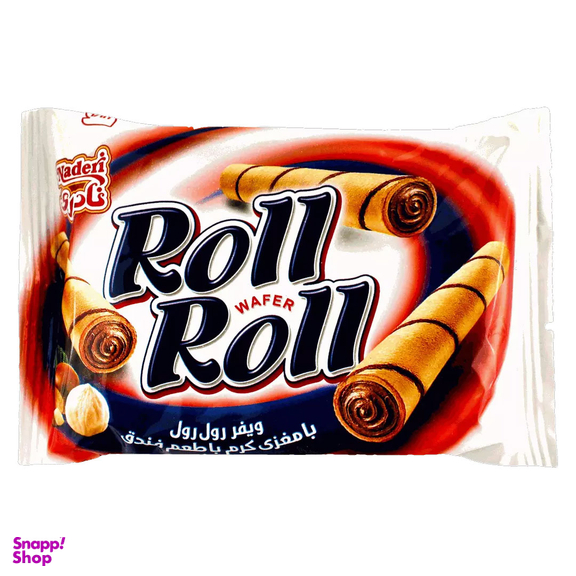 ویفر فندقی رول رول نادری وزن 40 گرم