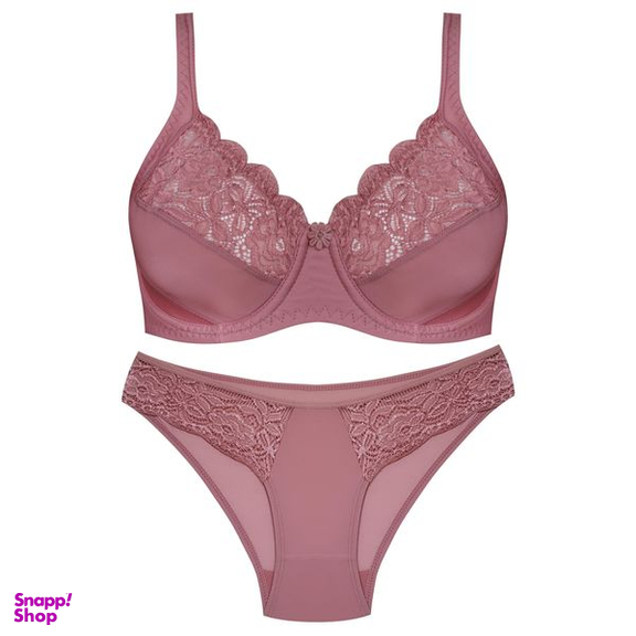 ست شورت و سوتین زنانه پانیذ مدل فنردار کد 9008 رنگ کالباسی