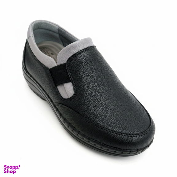 کفش روزمره زنانه چرم راديس مدل ملو کد 687-MC رنگ مشکی