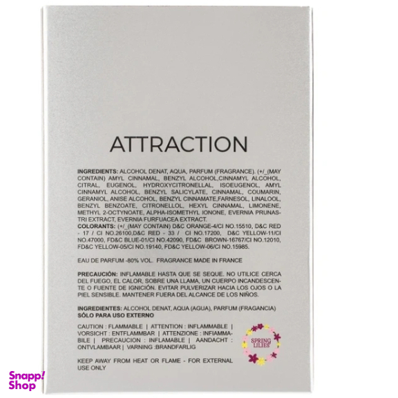 ادوپرفیوم مردانه اسپرینگ لیلیز مدل Attraction حجم 100 میلی لیتر