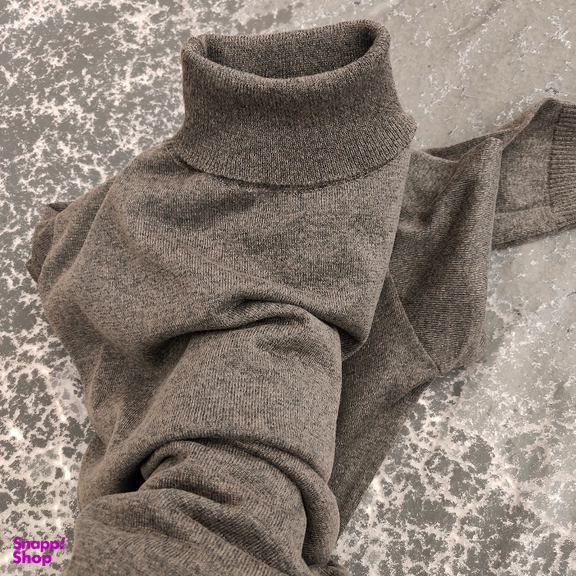 پلیور یقه اسکی مردانه مدل KHK-E2 رنگ خاکی