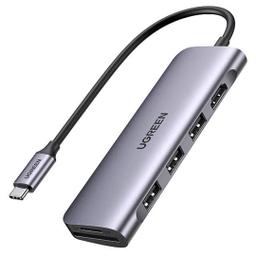 هاب 2 پورت Type C به USB 3.0 با یک پورت HDMI و درگاه کارت حافظه یوگرین (Ugreen) مدل CM195