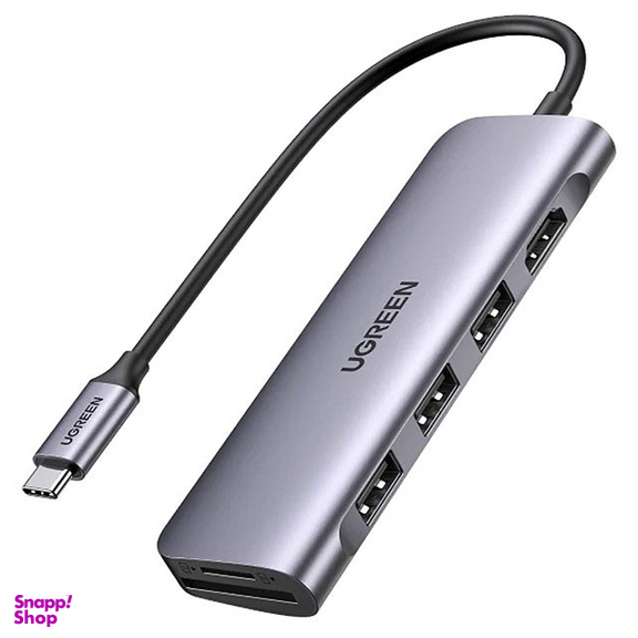 هاب 2 پورت Type C به USB 3.0 با یک پورت HDMI و درگاه کارت حافظه یوگرین (Ugreen) مدل CM195