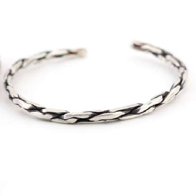 بنگل نقره مردانه مدل کیارش کد 016