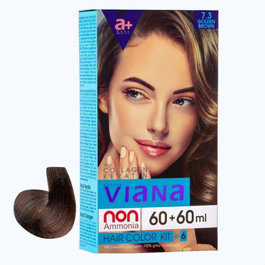کیت رنگ مو ویانا شماره 7.3 رنگ قهوه‌ ای طلایی