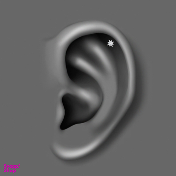 پیرسینگ گوش زنانه اقلیمه مدل HS294 رنگ نقره ای