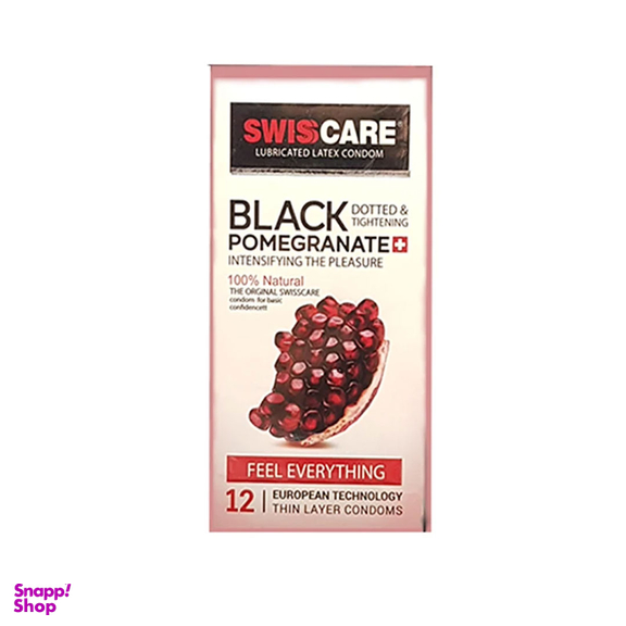 کاندوم سویس کر مدل BLACK POMEGRANATE بسته 12 عددی