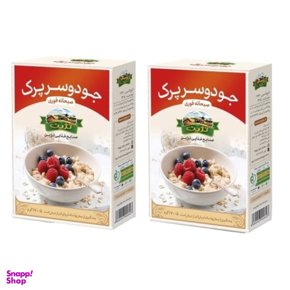 جو دوسر پرک صبحانه فوری تژین وزن 170 گرم بسته 2 عددی
