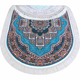 فرش ماشینی مدل بیضی طرح ناردون رنگ آبی