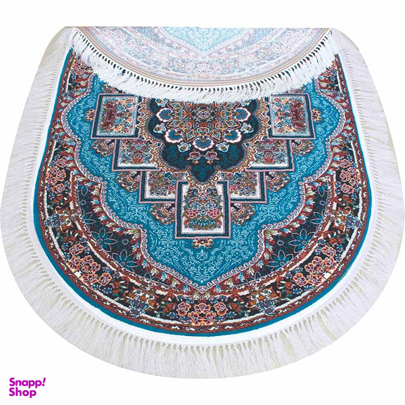 فرش ماشینی مدل بیضی طرح ناردون رنگ آبی