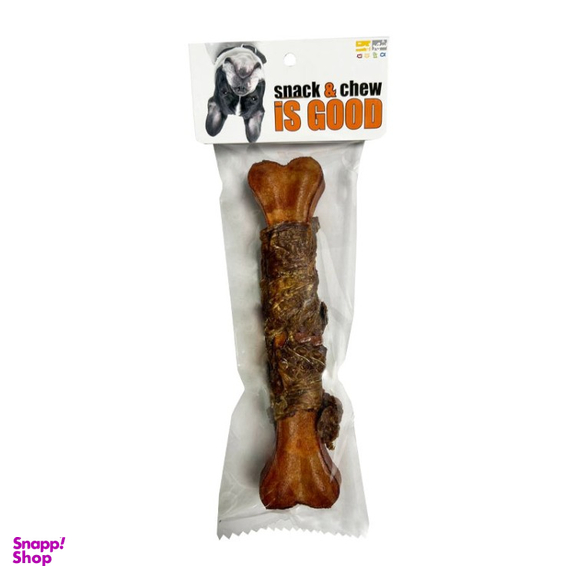 تشویقی سگ شهرپت مدل ایزگود استخوان گوشت دورپیچ گوشت وزن 130 گرم