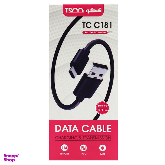 کابل تبدیل USB به USB-C تسکو (Tsco) مدل Tc181 به طول 1m