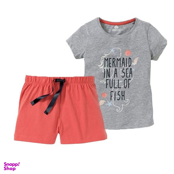 ست تیشرت و شلوارک دخترانه پیپرتس مدل پنبه ای کد 8324594