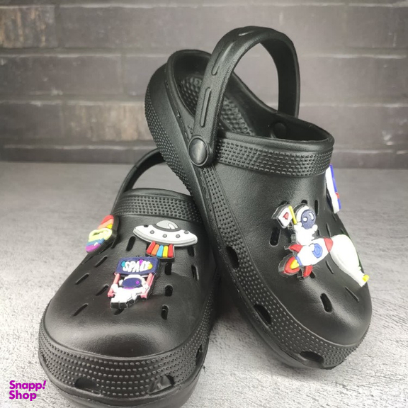 صندل بچگانه زیتون طرح کراکس مدل فضایی رنگ مشکی