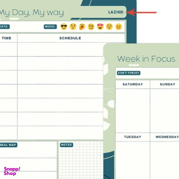 مگنت یخچال لاژید مدل پلنر هفتگی و روزانه کد MGNT038 سایز 20×30 سانتی متر