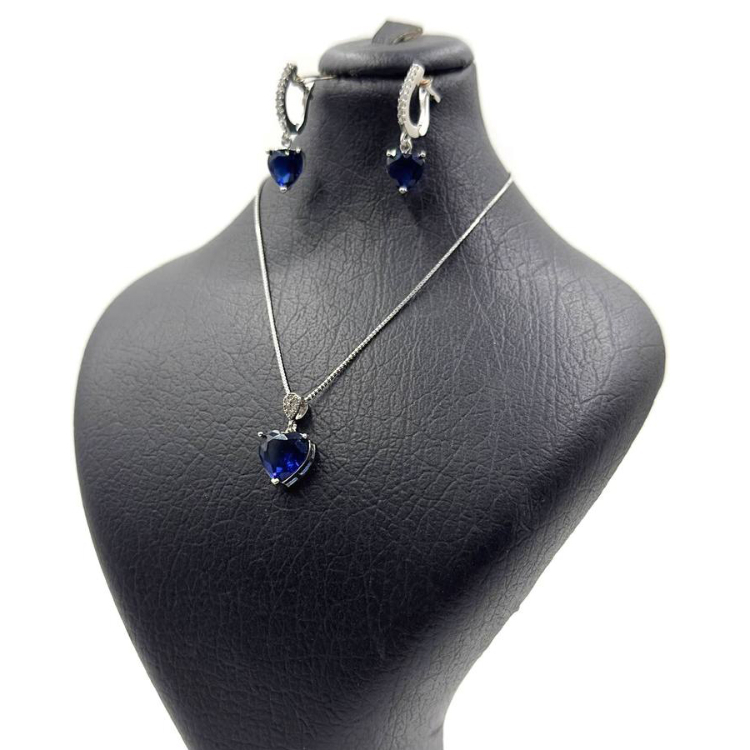 نیم ست نقره زنانه گیرا مدل قلب کد G989