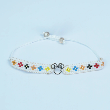 دستبند طلا 18 عیار زنانه مدل میکی موس کد 1066