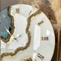 ساعت دیواری دست ساز رزین مدل مرمر کد CL01