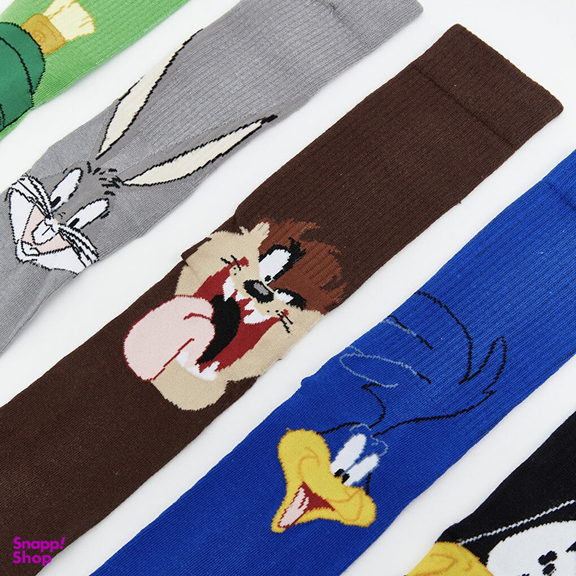 جوراب ساق بلند مردانه ال سی وایکیکی مدل LOONY TUNES مجموعه 5 عددی