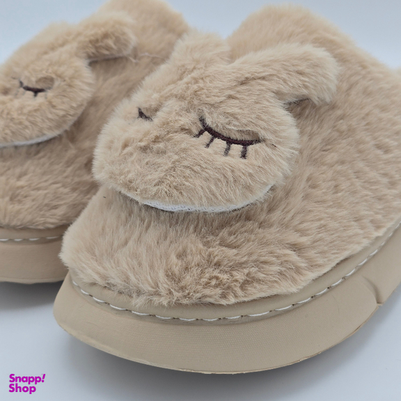 دمپایی حوله ای مدل خرگوشی کد 677765 رنگ نسکافه ای