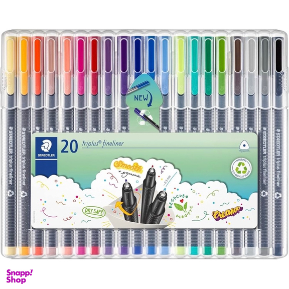 روان نویس استدلر مدل Triplus Fineliner کد 334SB20 بسته ۲۰ عددی