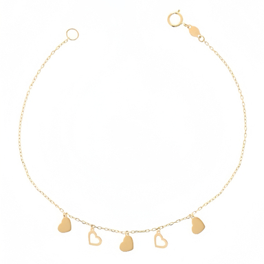 دستبند طلا 18 عیار زنانه طرح قلب لومی