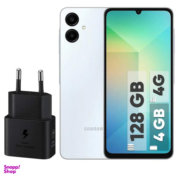 گوشی موبایل سامسونگ مدل Galaxy A06 دو سیم کارت ظرفیت 128 گیگابایت رم 4 گیگابایت به همراه شارژر 25 وات