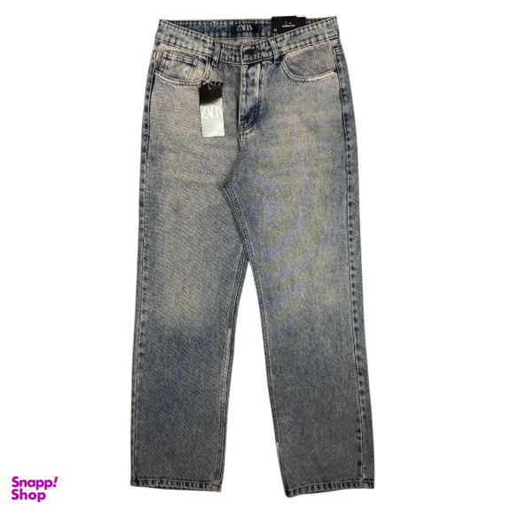 شلوار بگ مردانه طرح ZARA کد 3112 رنگ آبی خاکی